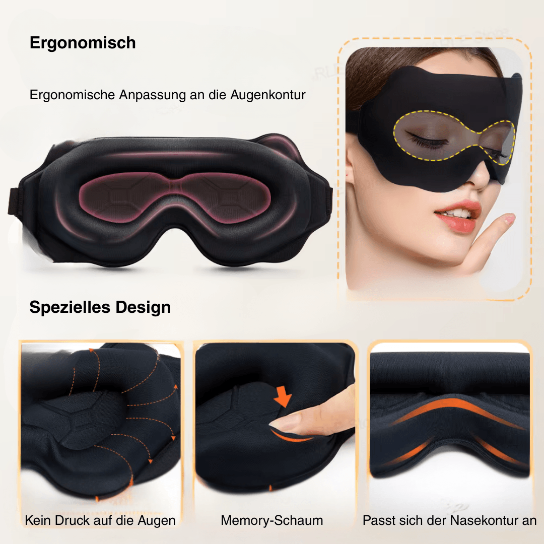 3D Augenmaske, Schlafmaske, Wimpernschutz ideal für Schlaf, Schutz & Seitenschläfer