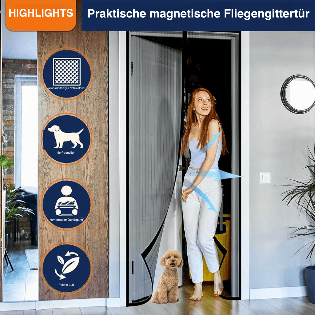 Magnetisches Fliegengitter – Frische Luft rein, Insekten raus!