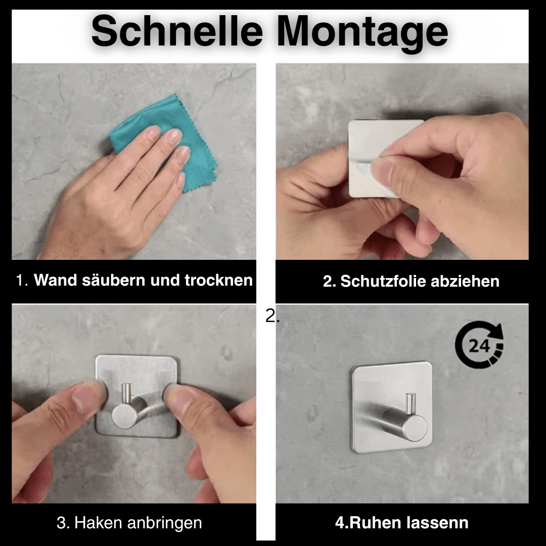 Handtuchhalter, Haken ohne Bohren – starker Halt, einfache Montage, vielseitig einsetzbar